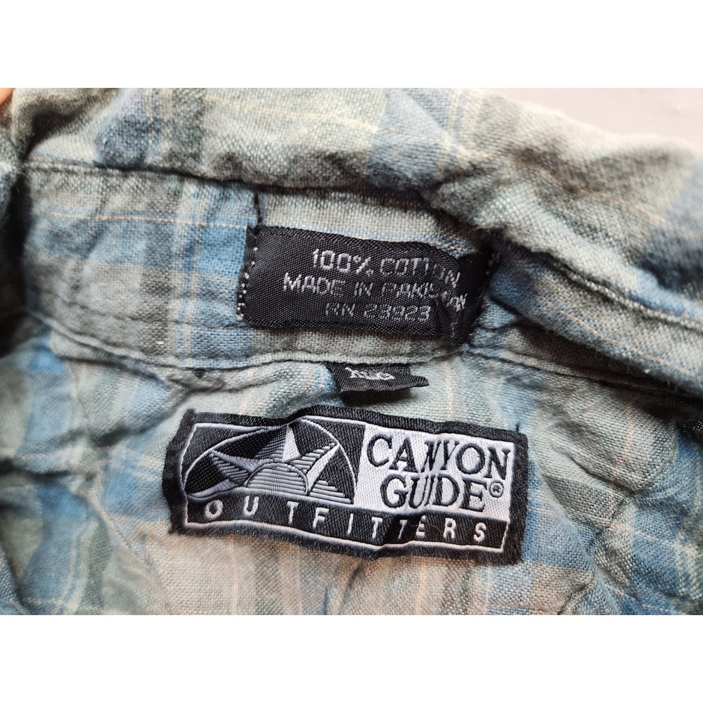 Canyon Outfitters Mens Plaid Long Sleeve Button Up Shirt Cotton Casual XL - Picture 2 of 6
